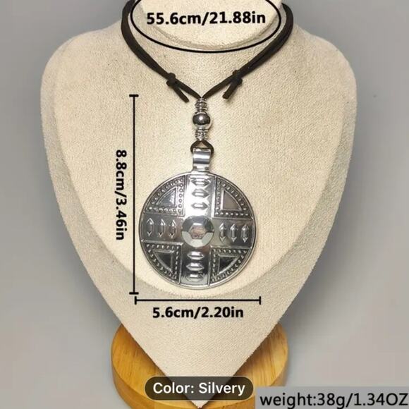 Vintage Celtic Statement Pendant Necklace, Bohemian, Boho, Tribal - Picture 5 of 5